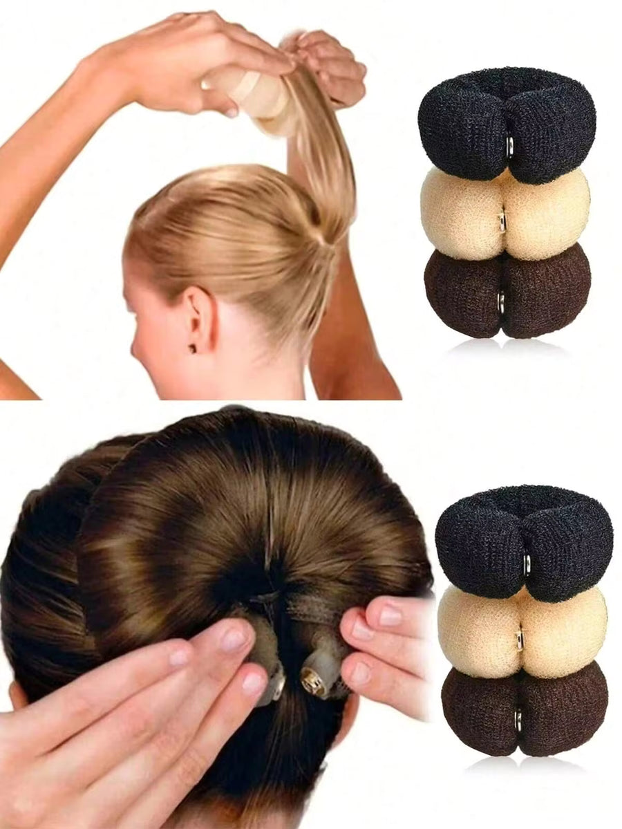 Hair Donut Bun Maker, 17cm DIY Hair Foam Circular Mesh Hair Bun Scrunchie, Ballet Hair Bun Maker, Ponytail Holder Accessories Home Bathroom Decor Fall Decor Back To School Hair Accessories